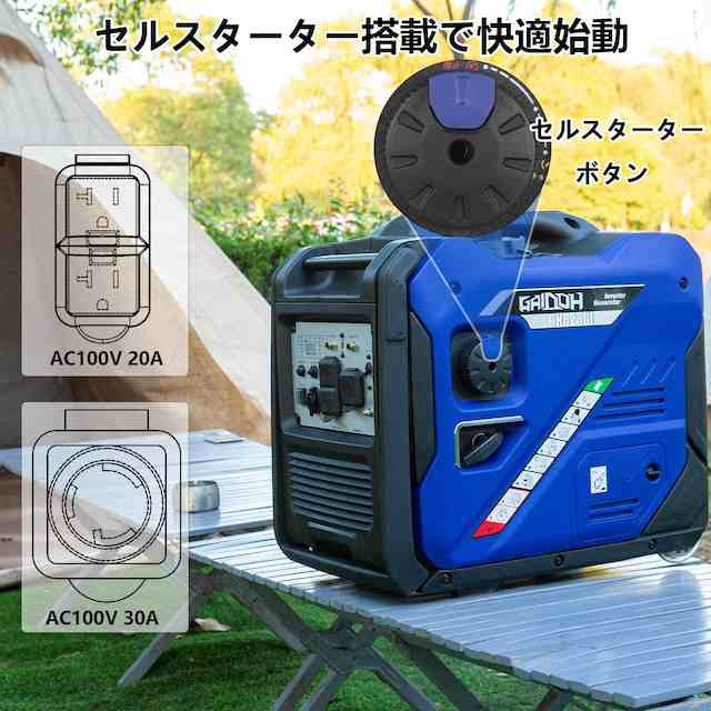 Gaidoh インバーター発電機 GH6250i 定格出力5.0kVA セルスターター機能 正弦波 防音型